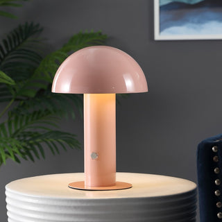 Boletus 10.75" Contemporary Bohemian Rechargeable/Cordless Iron Integrated LED Mushroom Table Lamp