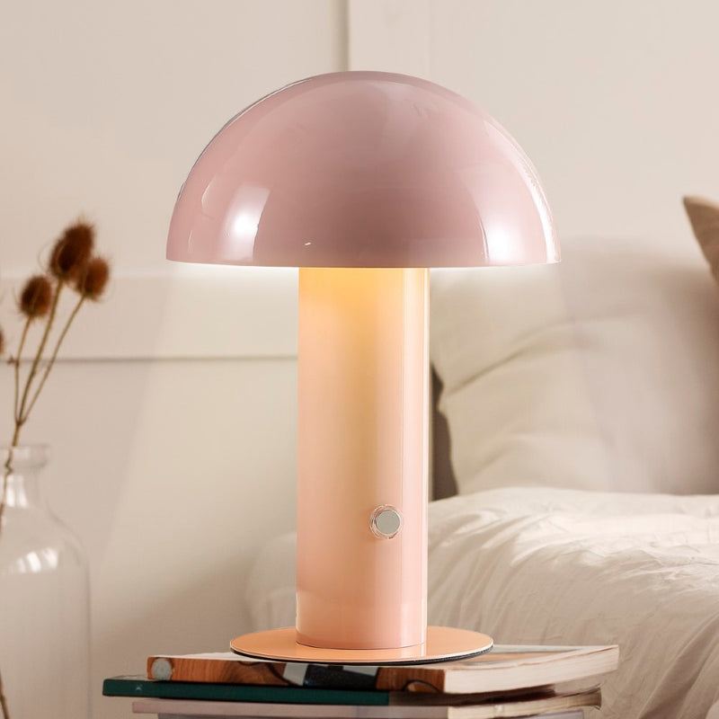 Boletus 10.75" Contemporary Bohemian Rechargeable/Cordless Iron Integrated LED Mushroom Table Lamp