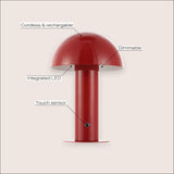 Boletus 10.75" Contemporary Bohemian Rechargeable/Cordless Iron Integrated LED Mushroom Table Lamp