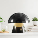 Porcini 7" Contemporary Bohemian Rechargeable/Cordless Iron Integrated LED Mushroom Table Lamp - JONATHAN Y