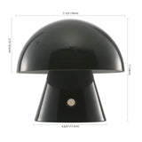 Porcini 7" Contemporary Bohemian Rechargeable/Cordless Iron Integrated LED Mushroom Table Lamp