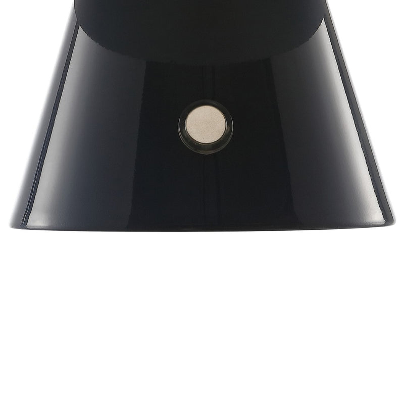 Porcini 7" Contemporary Bohemian Rechargeable/Cordless Iron Integrated LED Mushroom Table Lamp