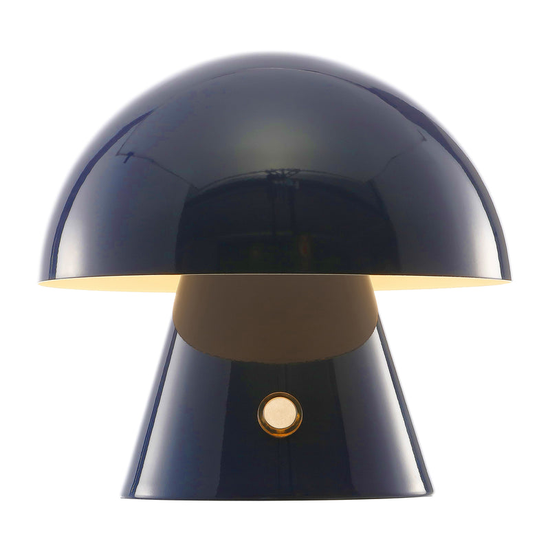 Porcini 7" Contemporary Bohemian Rechargeable/Cordless Iron Integrated LED Mushroom Table Lamp