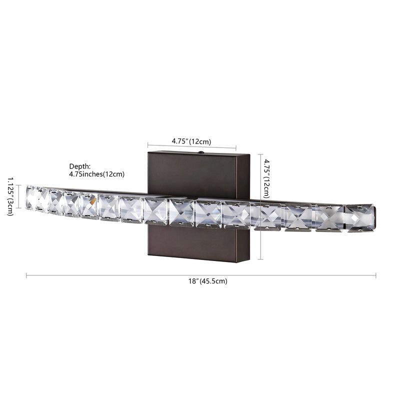 Alyson 18"  Bohemian Industrial Iron/Acrylic Integrated LED Vanity Light - JONATHAN Y
