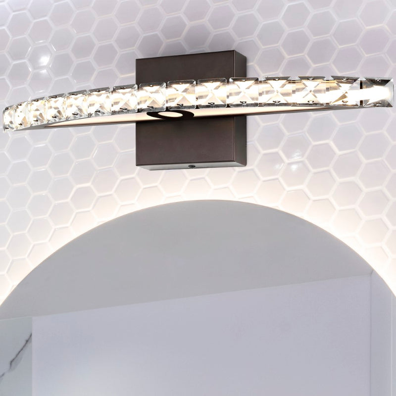Alyson 18"  Bohemian Industrial Iron/Acrylic Integrated LED Vanity Light - JONATHAN Y