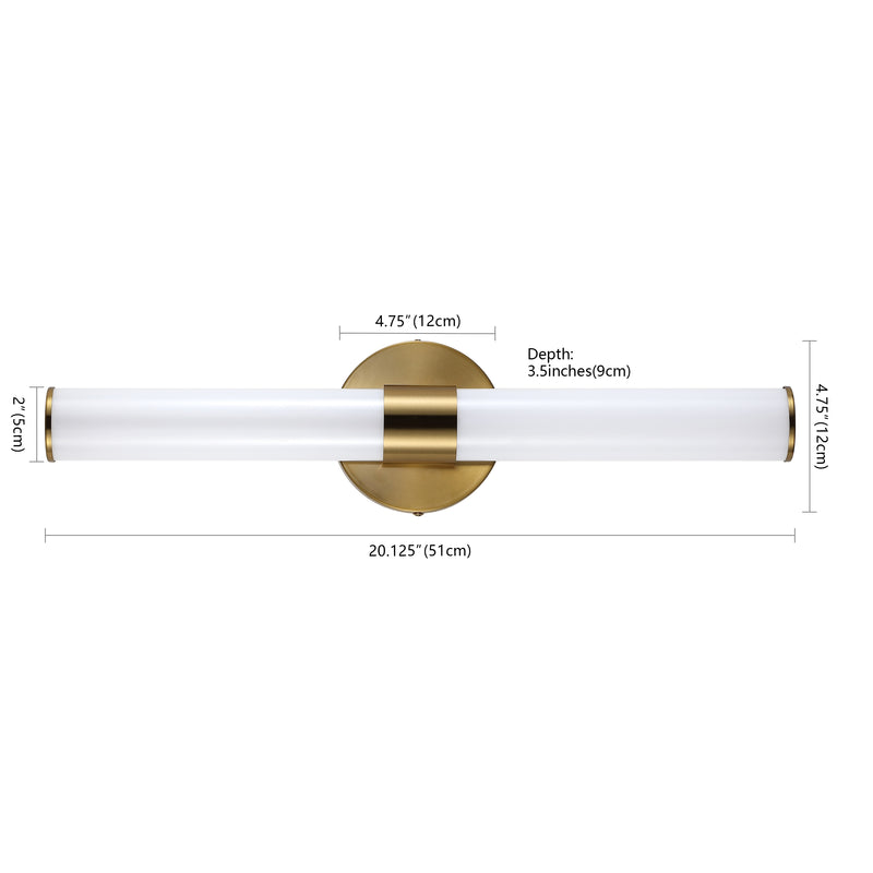 Brooks 20.13"  Industrial Mid-Century Iron Integrated LED Vanity Light - JONATHAN Y