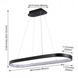 Nolan  Modern Contemporary Iron Integrated LED Pendant Black / 38.75 – DIM