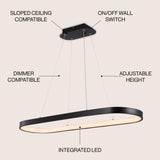Nolan  Modern Contemporary Iron Integrated LED Pendant - JONATHAN Y