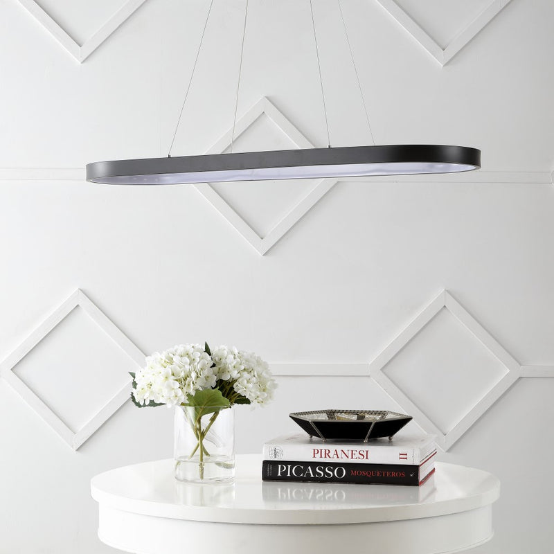 Nolan  Modern Contemporary Iron Integrated LED Pendant - JONATHAN Y