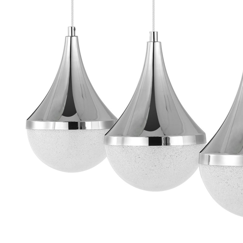 Elyse Teardrop Modern Mid-Century Iron/Acrylic Integrated Linear LED Pendant - JONATHAN Y