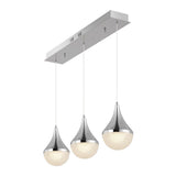 Elyse Teardrop Modern Mid-Century Iron/Acrylic Integrated Linear LED Pendant - JONATHAN Y