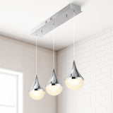 Elyse Teardrop Modern Mid-Century Iron/Acrylic Integrated Linear LED Pendant - JONATHAN Y