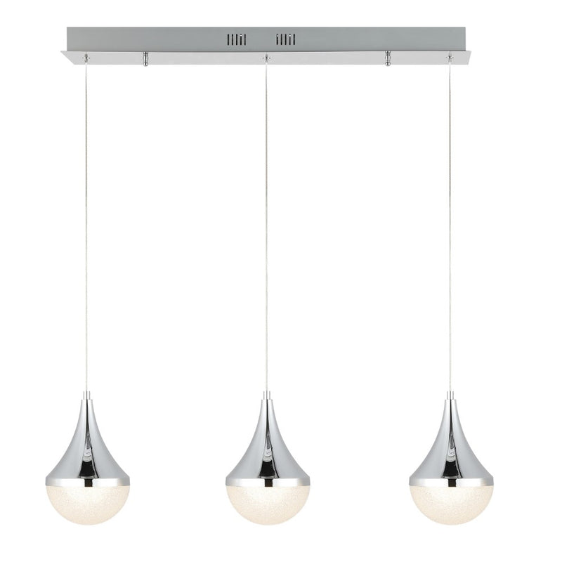 Elyse Teardrop Modern Mid-Century Iron/Acrylic Integrated Linear LED Pendant - JONATHAN Y