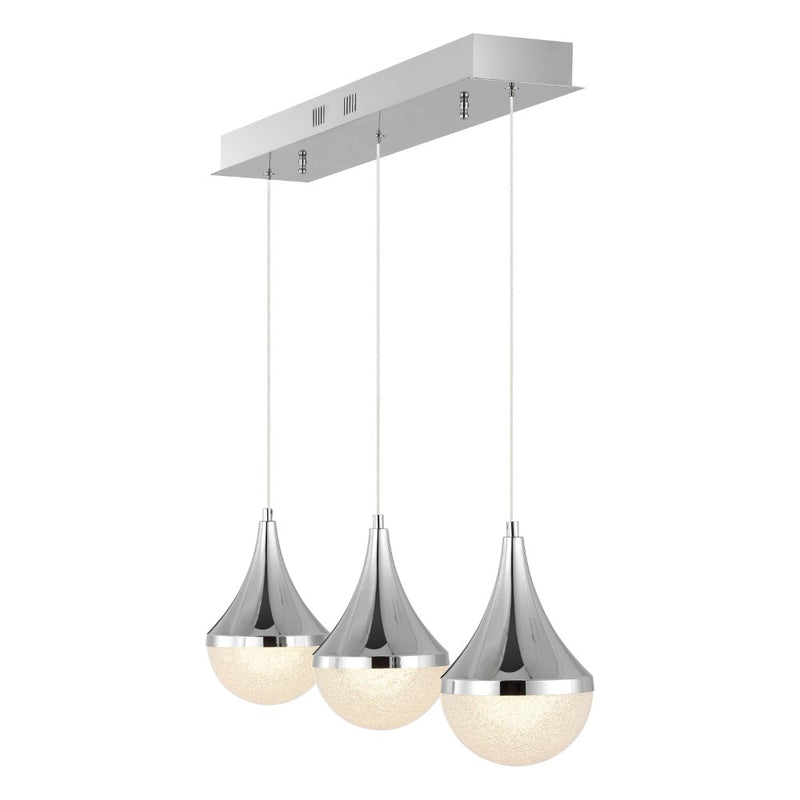 Elyse Teardrop Modern Mid-Century Iron/Acrylic Integrated Linear LED Pendant - JONATHAN Y