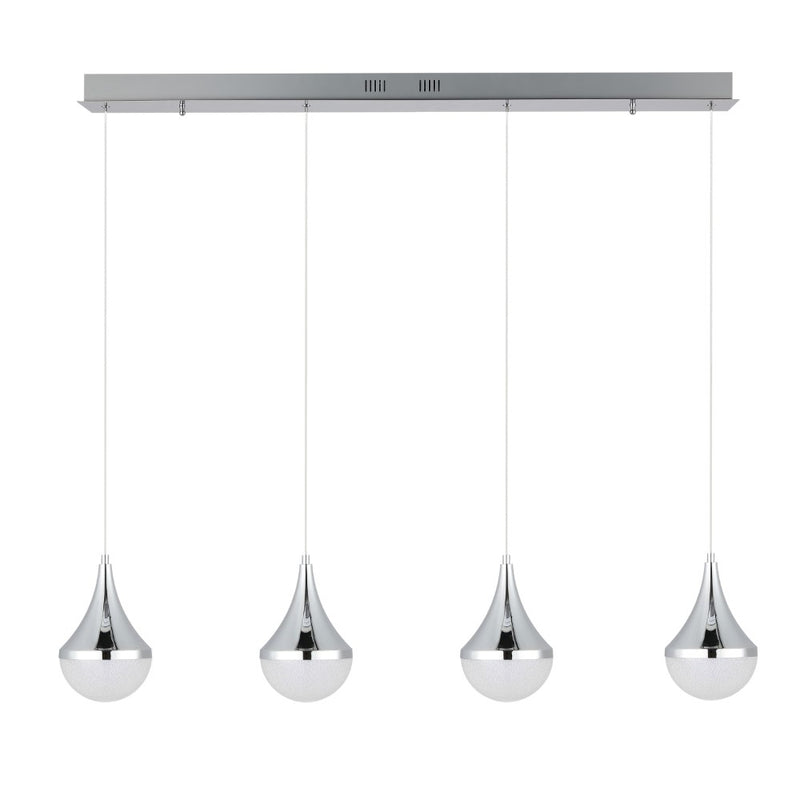 Elyse Teardrop Modern Mid-Century Iron/Acrylic Integrated Linear LED Pendant - JONATHAN Y