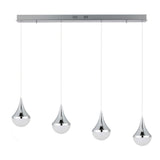 Elyse Teardrop Modern Mid-Century Iron/Acrylic Integrated Linear LED Pendant - JONATHAN Y