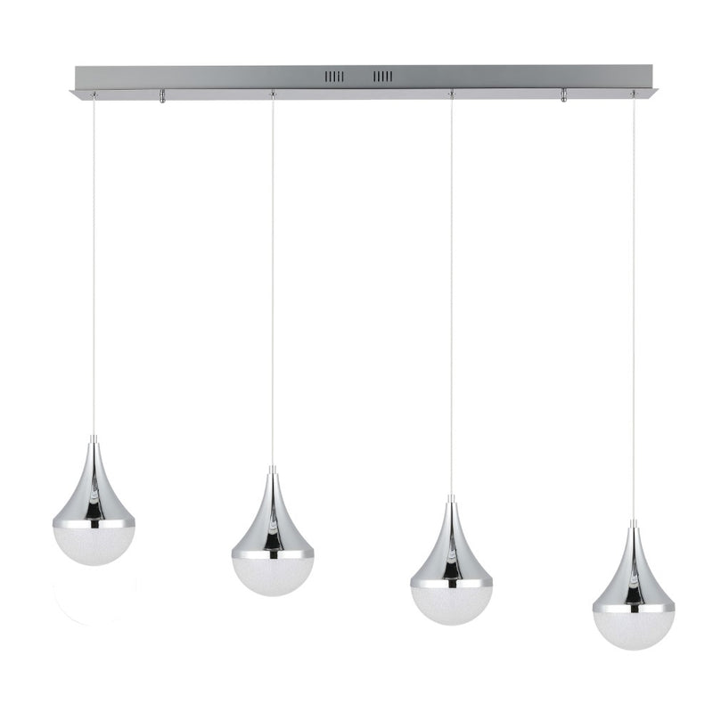 Elyse Teardrop Modern Mid-Century Iron/Acrylic Integrated Linear LED Pendant - JONATHAN Y