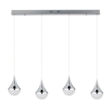 Elyse Teardrop Modern Mid-Century Iron/Acrylic Integrated Linear LED Pendant
