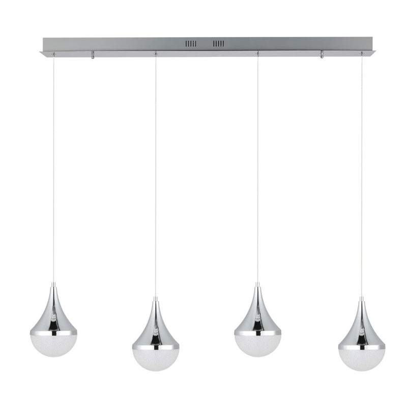 Elyse Teardrop Modern Mid-Century Iron/Acrylic Integrated Linear LED Pendant