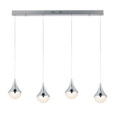 Elyse Teardrop Modern Mid-Century Iron/Acrylic Integrated Linear LED Pendant - JONATHAN Y