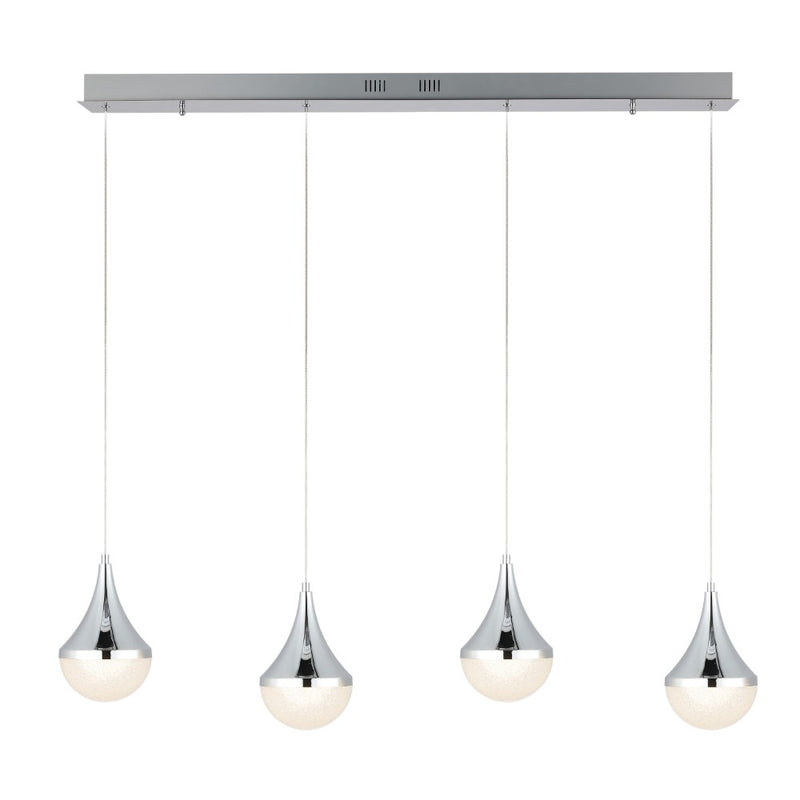 Elyse Teardrop Modern Mid-Century Iron/Acrylic Integrated Linear LED Pendant - JONATHAN Y