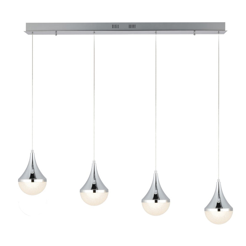 Elyse Teardrop Modern Mid-Century Iron/Acrylic Integrated Linear LED Pendant - JONATHAN Y