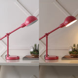 Curtis 20.25" Vintage Industrial Iron Adjustable Dome Shade LED Task Lamp with USB Charging Port - JONATHAN Y