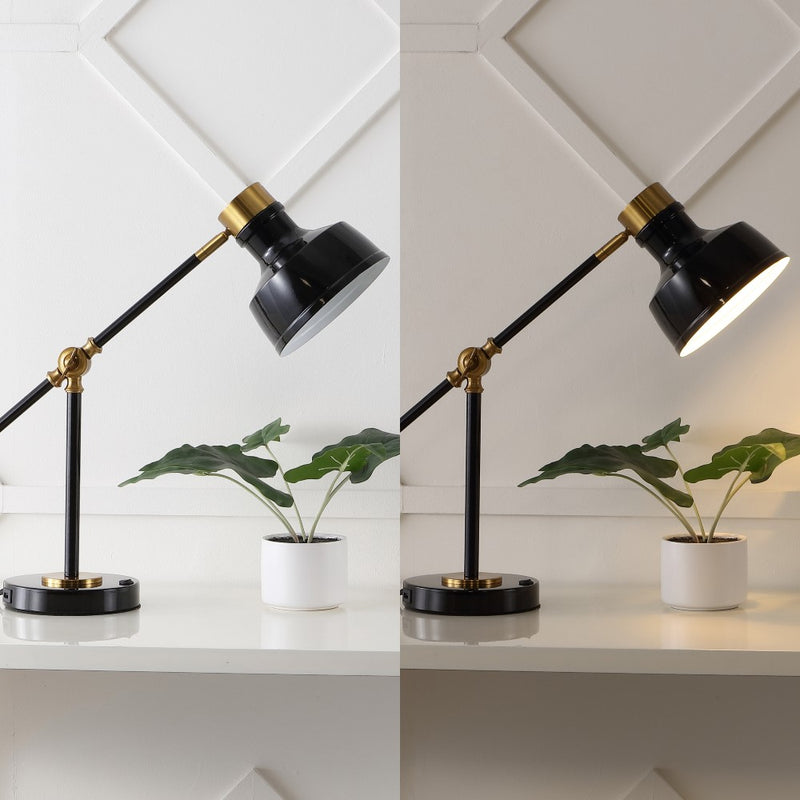 Allegra 18.5" Classic Farmhouse Adjustable Cantilever LED Task Lamp with USB Charging Port - JONATHAN Y