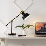 Allegra 18.5" Classic Farmhouse Adjustable Cantilever LED Task Lamp with USB Charging Port - JONATHAN Y