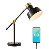 Allegra 18.5" Classic Farmhouse Adjustable Cantilever LED Task Lamp with USB Charging Port - JONATHAN Y
