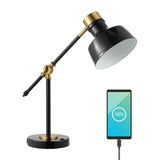 Allegra 18.5" Classic Farmhouse Adjustable Cantilever LED Task Lamp with USB Charging Port - JONATHAN Y