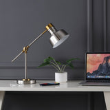 Allegra 18.5" Classic Farmhouse Adjustable Cantilever LED Task Lamp with USB Charging Port - JONATHAN Y