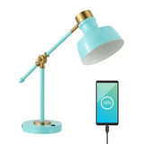 Allegra 18.5" Classic Farmhouse Adjustable Cantilever LED Task Lamp with USB Charging Port - JONATHAN Y