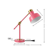 Allegra 18.5" Classic Farmhouse Adjustable Cantilever LED Task Lamp with USB Charging Port - JONATHAN Y