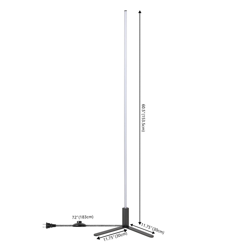 Potts 60.5" Modern Contemporary Aluminum/Iron Integrated LED Post Floor Lamp - JONATHAN Y