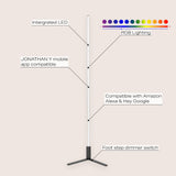 Potts 60.5" Modern Contemporary Aluminum/Iron Integrated LED Post Floor Lamp - JONATHAN Y