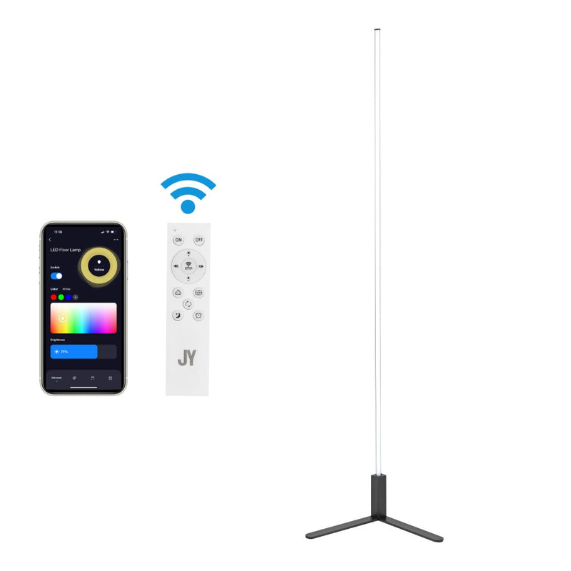 Potts 60.5" Modern Contemporary Aluminum/Iron Integrated LED Post Floor Lamp - JONATHAN Y