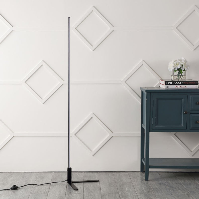 Potts 60.5" Modern Contemporary Aluminum/Iron Integrated LED Post Floor Lamp - JONATHAN Y