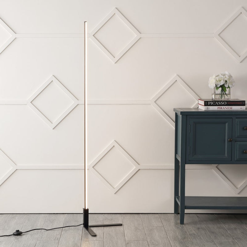 Potts 60.5" Modern Contemporary Aluminum/Iron Integrated LED Post Floor Lamp - JONATHAN Y