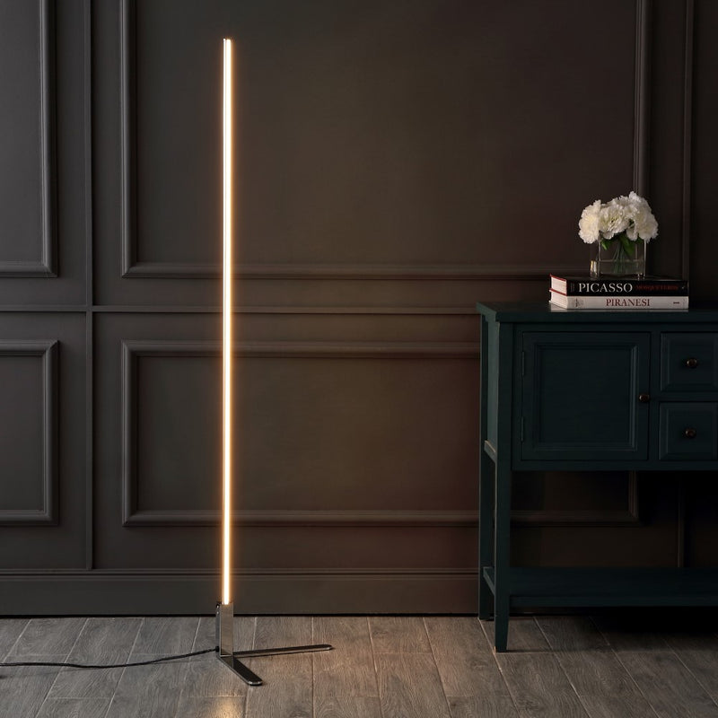 Potts 60.5" Modern Contemporary Aluminum/Iron Integrated LED Post Floor Lamp - JONATHAN Y