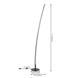 Malthe 71" Modern Contemporary Aluminum/Iron Arc Integrated LED Floor Lamp - JONATHAN Y