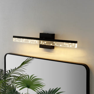 Mario Modern Contemporary 360-Degree Rotatable Iron/Seeded Acrylic Integrated LED Vanity Light - JONATHAN Y
