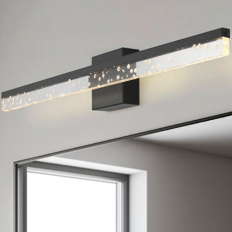 Mario Modern Contemporary 360-Degree Rotatable Iron/Seeded Acrylic Integrated LED Vanity Light