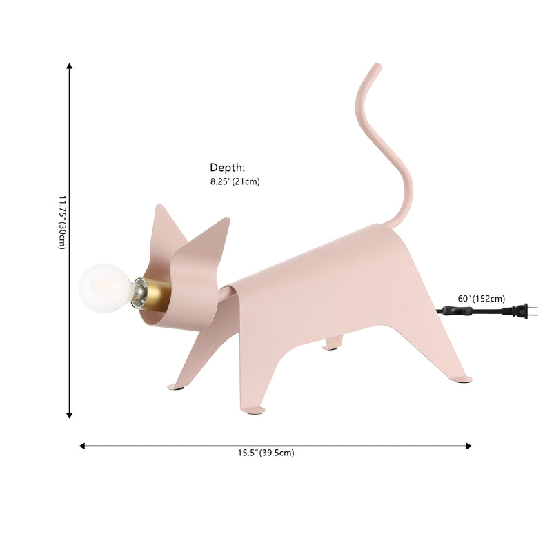 Penelope 11.75" Modern Industrial Iron Feline LED Kids' Lamp