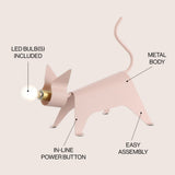 Penelope 11.75" Modern Industrial Iron Feline LED Kids' Lamp
