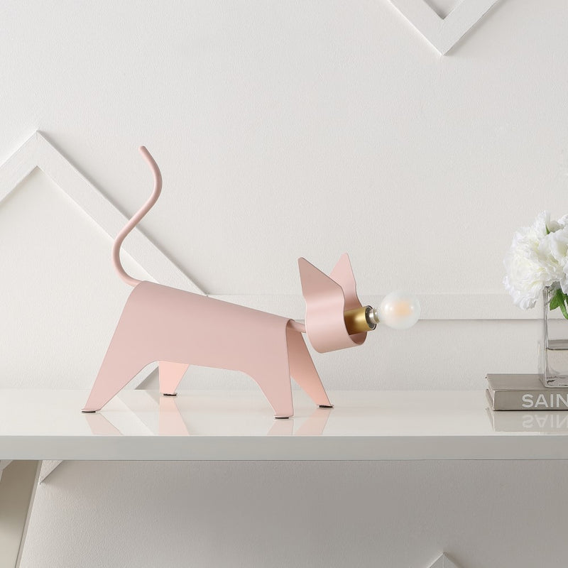 Penelope 11.75" Modern Industrial Iron Feline LED Kids' Lamp