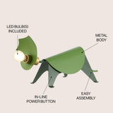 Gretchen 7.5" Modern Industrial Iron Triceratops LED Kids' Lamp