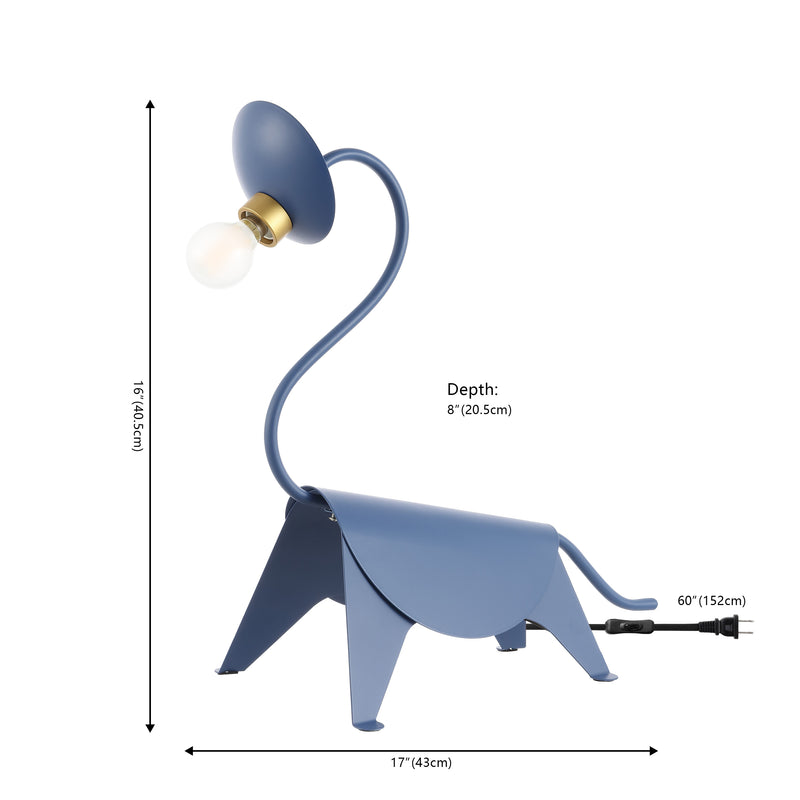 Bradley 16" Modern Industrial Iron Brachiosaurus LED Kids' Lamp