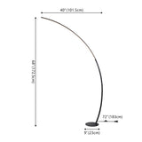 Enzo 68" Contemporary Minimalist Metal Arc Dimmable Integrated LED Floor Lamp - JONATHAN Y