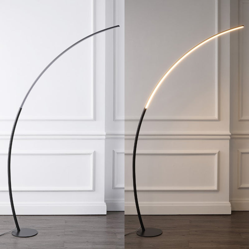 Enzo 68" Contemporary Minimalist Metal Arc Dimmable Integrated LED Floor Lamp - JONATHAN Y